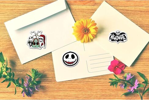 ملصقات نايتمير بيفور كريسماس 50 قطعة، ملصقات لطيفة من الفينيل مقاومة للماء للابتوب وزجاجات المياه والجيتار ولوح التزلج للمراهقين in Kuwait