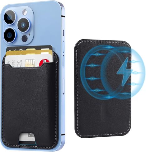 TopMade لمحفظة Magsafe، حامل بطاقة المحفظة المغناطيسية لسلسلة iPhone 15 وiPhone 14/13/12، محفظة هاتف جلدية مغناطيسية مع مغناطيس قوي، حجب RFID لبطاقة الائتمان، تناسب 4 بطاقات، أسود in Kuwait