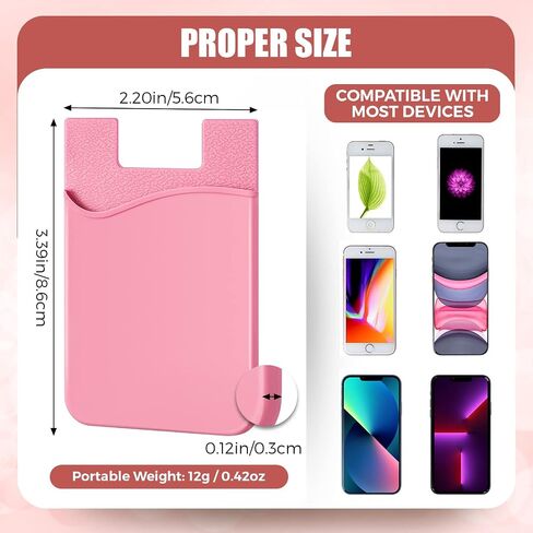 Frienda 24 Pcs Phone Card Holder Adhesive Silicone Wallet, Lovely Color | Stick-on Cellphone Credit Card Holder, Back of Phone Sleeve Bulk, Stick on Cellphone Cases, Compatible with Most Smartphone in Kuwait