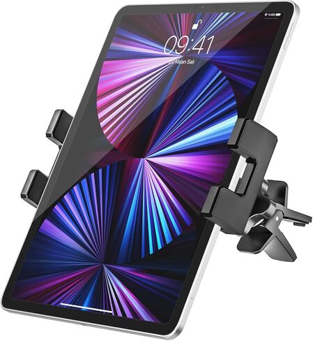 حامل الكمبيوتر اللوحي Phichy Car Vent Mount للهواتف مقاس 4.7 بوصة - 12.9 بوصة والآيباد - حامل الكمبيوتر اللوحي بفتحة تهوية للسيارة، مشبك تثبيت فائق الثبات للسيارة متوافق مع iPad Pro/Air/Mini وGalaxy Tabs وiPhone والأجهزة اللوحية in Kuwait