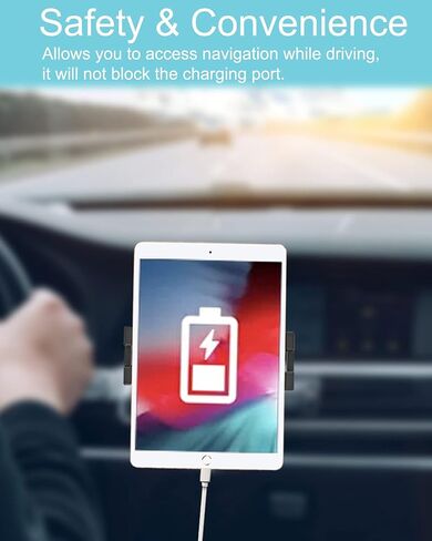 حامل الكمبيوتر اللوحي Phichy Car Vent Mount للهواتف مقاس 4.7 بوصة - 12.9 بوصة والآيباد - حامل الكمبيوتر اللوحي بفتحة تهوية للسيارة، مشبك تثبيت فائق الثبات للسيارة متوافق مع iPad Pro/Air/Mini وGalaxy Tabs وiPhone والأجهزة اللوحية in Kuwait