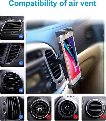 حامل الكمبيوتر اللوحي Phichy Car Vent Mount للهواتف مقاس 4.7 بوصة - 12.9 بوصة والآيباد - حامل الكمبيوتر اللوحي بفتحة تهوية للسيارة، مشبك تثبيت فائق الثبات للسيارة متوافق مع iPad Pro/Air/Mini وGalaxy Tabs وiPhone والأجهزة اللوحية in Kuwait