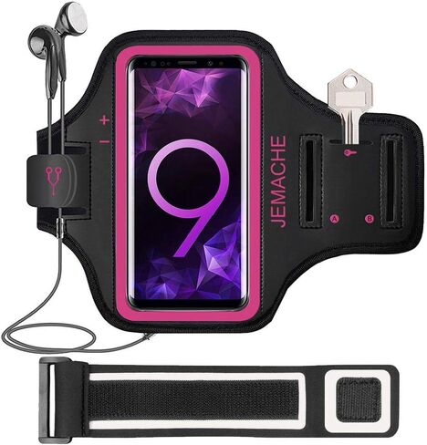 Galaxy S10+ S9+ S8+ Armband, JEMACHE Gym Running Workouts Arm Band for Samsung Galaxy S10 Plus/S9 Plus/S8 Plus with Key Holder (Purple) in Kuwait