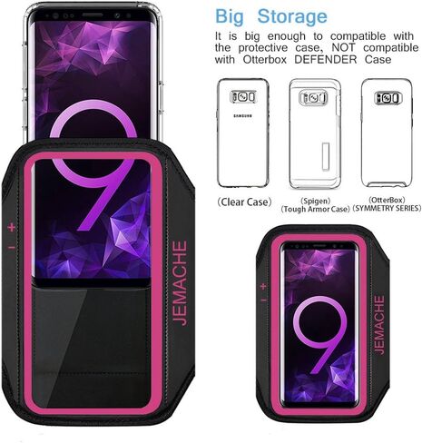 Galaxy S10+ S9+ S8+ Armband, JEMACHE Gym Running Workouts Arm Band for Samsung Galaxy S10 Plus/S9 Plus/S8 Plus with Key Holder (Purple) in Kuwait