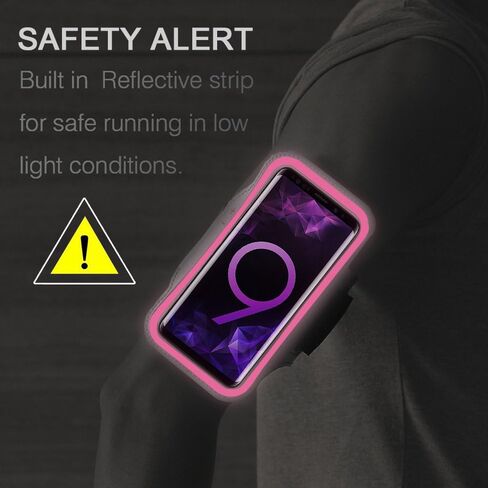 Galaxy S10+ S9+ S8+ Armband, JEMACHE Gym Running Workouts Arm Band for Samsung Galaxy S10 Plus/S9 Plus/S8 Plus with Key Holder (Purple) in Kuwait