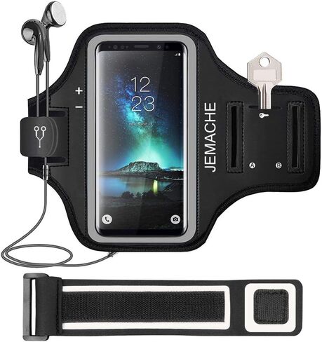 Galaxy S10+ S9+ S8+ Armband, JEMACHE Gym Running Workouts Arm Band for Samsung Galaxy S10 Plus/S9 Plus/S8 Plus with Key Holder (Purple) in Kuwait