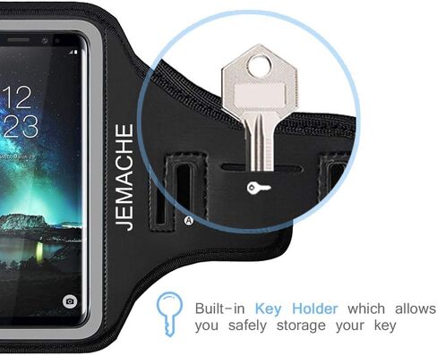 Galaxy S10+ S9+ S8+ Armband, JEMACHE Gym Running Workouts Arm Band for Samsung Galaxy S10 Plus/S9 Plus/S8 Plus with Key Holder (Purple) in Kuwait