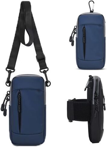 Sport Running Armband Cell Phone Holder Crossbody Purse Belt Pouch Arm Bag for Samsung Galaxy S21 FE S23 S22 Ultra S20 Plus/Google Pixel 6a 7 6 5 4 XL/iPhone 13 14 Pro Max BLU View 2 TCL 10L (Black) in Kuwait