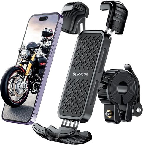 حامل هاتف للدراجة النارية من DUPPCOS، حامل هاتف للدراجة، حامل هاتف للدراجة، حامل هاتف للدراجة قابل للتعديل، مشبك للهاتف الخلوي لهاتف iPhone 14 Pro Max / 13/12، Galaxy S10 والمزيد 4.7-6.8 بوصة in Kuwait