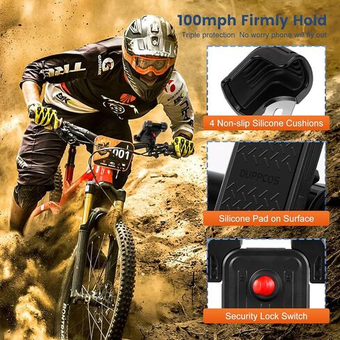 حامل هاتف للدراجة النارية من DUPPCOS، حامل هاتف للدراجة، حامل هاتف للدراجة، حامل هاتف للدراجة قابل للتعديل، مشبك للهاتف الخلوي لهاتف iPhone 14 Pro Max / 13/12، Galaxy S10 والمزيد 4.7-6.8 بوصة in Kuwait
