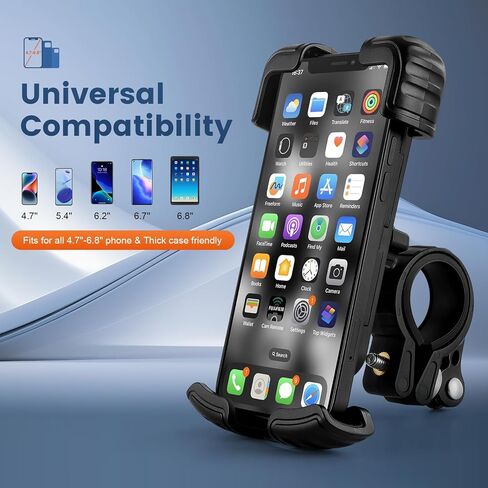 حامل هاتف للدراجة النارية من DUPPCOS، حامل هاتف للدراجة، حامل هاتف للدراجة، حامل هاتف للدراجة قابل للتعديل، مشبك للهاتف الخلوي لهاتف iPhone 14 Pro Max / 13/12، Galaxy S10 والمزيد 4.7-6.8 بوصة in Kuwait