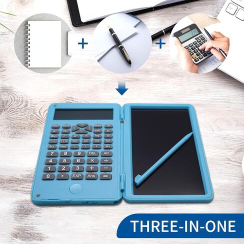 Basic Calculator Notepad with 6.5 Inch LCD Writing Tablet, Rechargeable, Lock Button and E-Pen,12 Digit Display, Also Inkless Drawing/Memo Pads/Planning Boards, Hand-held for Daily and Basic Office in Saudi Arabia