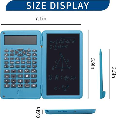 Basic Calculator Notepad with 6.5 Inch LCD Writing Tablet, Rechargeable, Lock Button and E-Pen,12 Digit Display, Also Inkless Drawing/Memo Pads/Planning Boards, Hand-held for Daily and Basic Office in Saudi Arabia