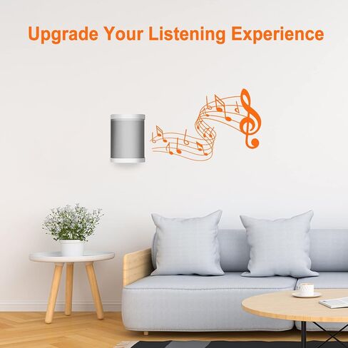 notiela زوج من حامل مكبر الصوت بزاوية قابلة للتعديل على الحائط لـ Sonos One، One SL، حامل سقف Play 1 لـ Sonos One SL حامل حائط أبيض، دعم الجدار والسقف طرق تركيب اختيارية in Kuwait