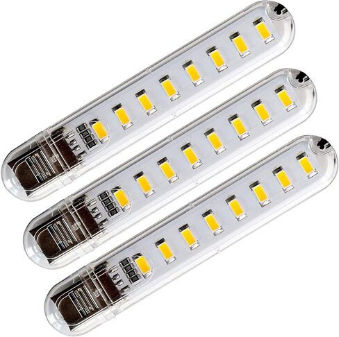 USB Led Lamp Camping Night Light, Mini Portable Keychain Lights for Power Bank PC Laptop (3 Pack-Warm) in Saudi Arabia