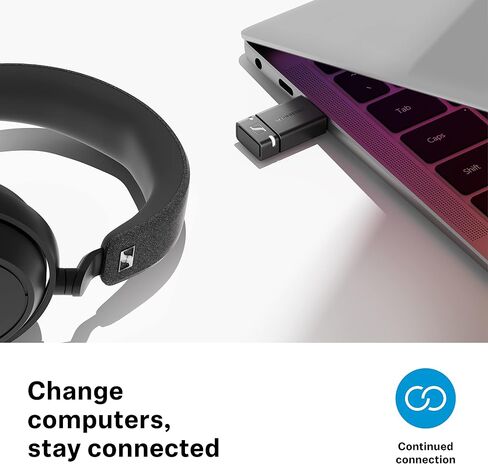 سينهايزر كونسيومر اوديو دونجل بلوتوث 600 من بي تي دي - محول USB-A/USB-C مع ترميز صوت ابت اكس للحصول على صوت مستقر - استمع الى الموسيقى واجراء المكالمات ومشاهدة مقاطع الفيديو in Kuwait