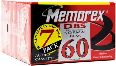 Memorex Audio Tapes (60 Minutes, Black, Cassette) Pack of 7 in Saudi Arabia
