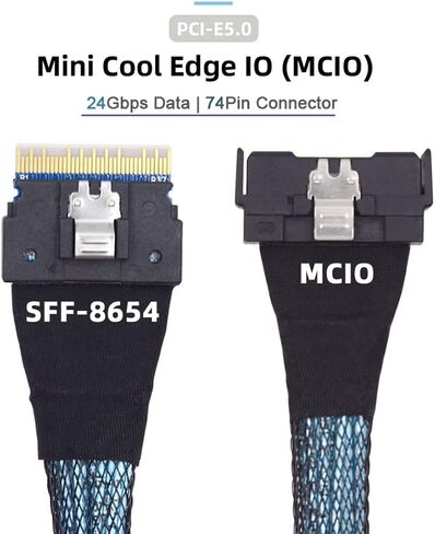 Chenyang M.2 NVME NGFF M-Key to PCI-E 5.0 MCIO 4X 38Pin SFF-TA-1016 Convertor Adapter for 2230 2280 PCIe NVME SSD in Saudi Arabia