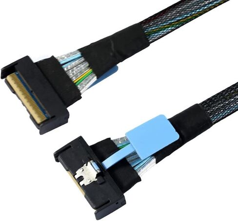 xiwai PCI-E Ultraport Slimline SAS Slim 4.0 SFF-8654 8i 74pin إلى Dual Oculink SFF-8611 كابل 50 سم PCI-Express in Kuwait