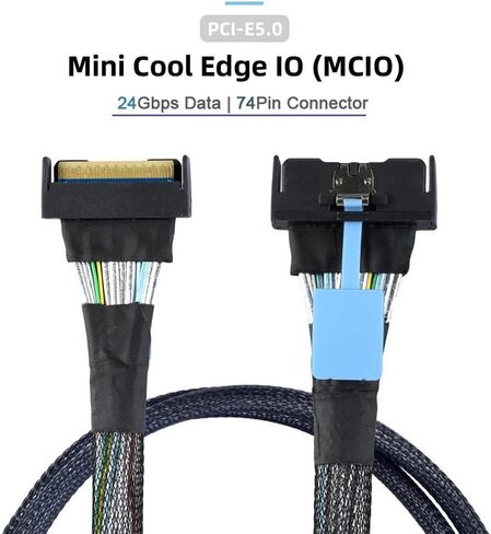 xiwai PCI-E Ultraport Slimline SAS Slim 4.0 SFF-8654 8i 74pin إلى Dual Oculink SFF-8611 كابل 50 سم PCI-Express in Kuwait