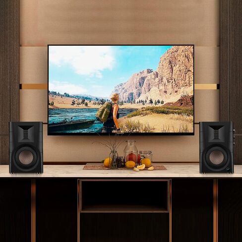 HiVi-Swans D200 Active Bluetooth Powered Bookshelf Speakers - Bluetooth Desk Speakers for TV/Turntable/PC - 5 Inch Near Field HiFi Speakers 260w RMS - Wood Grain in Saudi Arabia