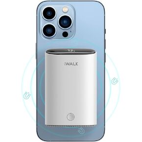 شاحن محمول مغناطيسي iWALK، بنك طاقة لاسلكي صغير بقدرة 9000 مللي أمبير في الساعة مع حزمة بطارية شحن سريع USB-C بقدرة 18 وات متوافقة مع iPhone 15/14/14 Pro Max/ 13/13 Pro/13 Pro Max /12/12 Pro Max، أبيض in Kuwait