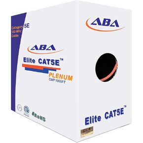 CAT5E Plenum (CMP)، 1000 قدم، UTP 24AWG، نحاس نقي صلب، 350 ميجا هرتز، معتمد من UL، كابل إيثرنت بالجملة باللون الأزرق in Kuwait