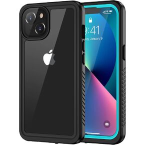 حافظة Lanhiem iPhone 13 المغناطيسية، حافظة مقاومة للماء والغبار والصدمات مع واقي شاشة مدمج متوافق مع Magsafe، غطاء حماية كامل للجسم لهاتف iPhone 13 6.1 بوصة - أسود in Kuwait
