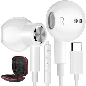 سماعات راس USB C، سماعات اذن نوع C لسامسونج S21 S22 S23 FE الترا ايفون 15 برو ماكس، سماعات اذن سلكية مغناطيسية ستيريو DAC لاجهزة اندرويد جوجل بكسل 8 7 7A 6A 6 جالاكسي S20 A54 Z فليب 5 فولد 4