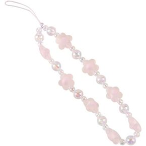 tenghong2021 Boho Cute Phone Charm Chain Strap Beaded Phone Keychain Butterfly Flower Pearl Phone Lanyard for Women Girls in Saudi Arabia