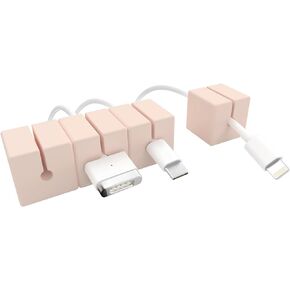 Function101 Cable Blocks - 4 Pack - Gray Color - Weighted and Magnetic Cord Holder/Cable Organizer - Flexible Silicone Blocks for Desk, Home, Office, Nightstand