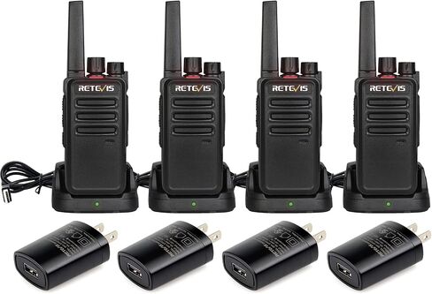 Retevis RT68 Walkie Talkies for Adults, Portable FRS Two-Way Radio (4 Pack) | Splash-Proof & Weather-Resistant, Powerful 500mW Speaker, 1200mAh Battery, Ready to Use, License-Free, USB-C Charging in Kuwait