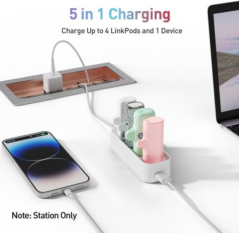 iWALK Charger Station for Portable Charger 4500mAh,4800mAh, 5000mAh, Power Bank for iPhone Charging Station Multiple USB-C Family-Sized Charger Station for Home(Station Only),Black in Saudi Arabia