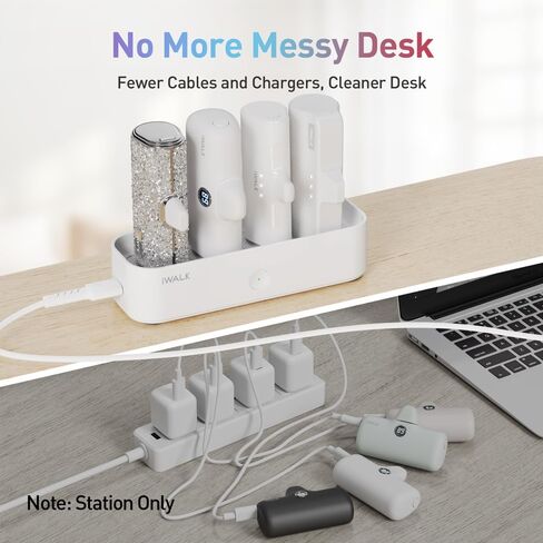 iWALK Charger Station for Portable Charger 4500mAh,4800mAh, 5000mAh, Power Bank for iPhone Charging Station Multiple USB-C Family-Sized Charger Station for Home(Station Only),Black in Saudi Arabia