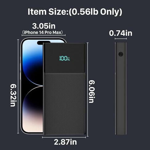 شاحن محمول باور بانك مع كابلين مدمجين (USB-C وiOS)، شاحن هاتف متين للشحن السريع بقدرة 13000 مللي أمبير في الساعة PD مع شاشة LED، شاحن احتياطي لحزمة البطارية لأجهزة iPhone وAndroid وغيرها - وردي (عبوة واحدة) in Kuwait