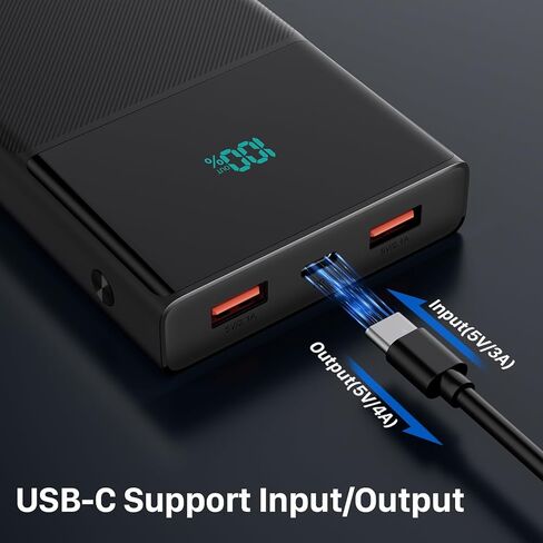 شاحن محمول باور بانك مع كابلين مدمجين (USB-C وiOS)، شاحن هاتف متين للشحن السريع بقدرة 13000 مللي أمبير في الساعة PD مع شاشة LED، شاحن احتياطي لحزمة البطارية لأجهزة iPhone وAndroid وغيرها - وردي (عبوة واحدة) in Kuwait