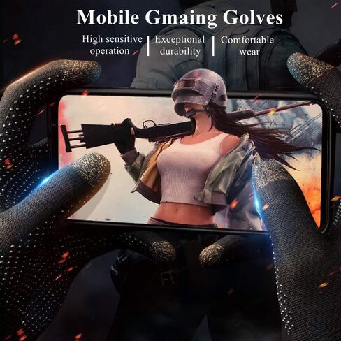 Rakizbe Touchscreen Gloves for Sweaty Hands, High-Sensitive Anti-Sweat Breathable Seamless Gaming Gloves for Tablet iPad/Mobile Phone PUBG Game Controller in Saudi Arabia