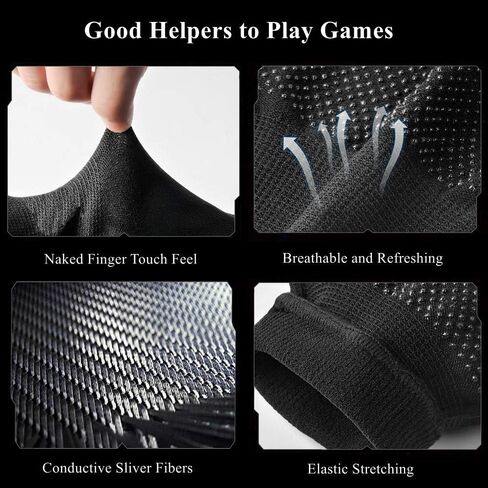 Rakizbe Touchscreen Gloves for Sweaty Hands, High-Sensitive Anti-Sweat Breathable Seamless Gaming Gloves for Tablet iPad/Mobile Phone PUBG Game Controller in Saudi Arabia