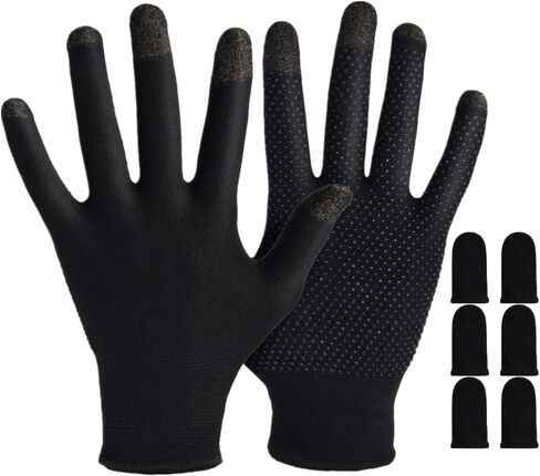 Rakizbe Touchscreen Gloves for Sweaty Hands, High-Sensitive Anti-Sweat Breathable Seamless Gaming Gloves for Tablet iPad/Mobile Phone PUBG Game Controller in Saudi Arabia