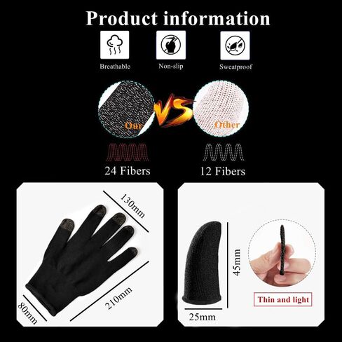 Rakizbe Touchscreen Gloves for Sweaty Hands, High-Sensitive Anti-Sweat Breathable Seamless Gaming Gloves for Tablet iPad/Mobile Phone PUBG Game Controller in Saudi Arabia