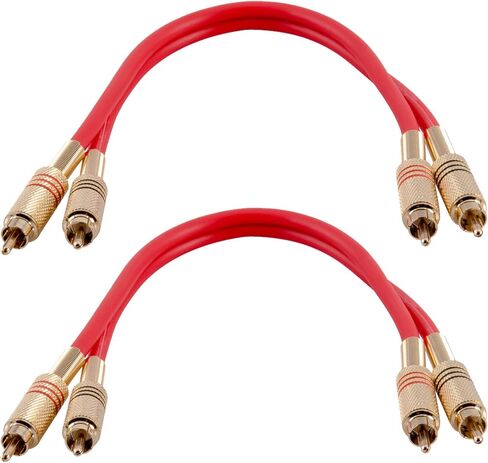 Seismic Audio Speakers Dual 2-RCA Audio Patch Cables, Male to Male, Black and Black in Saudi Arabia