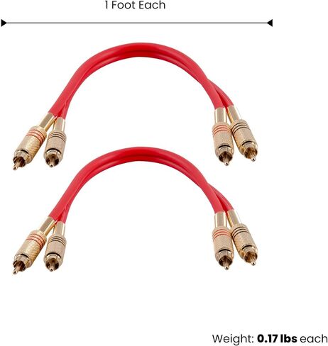 Seismic Audio Speakers Dual 2-RCA Audio Patch Cables, Male to Male, Black and Black in Saudi Arabia