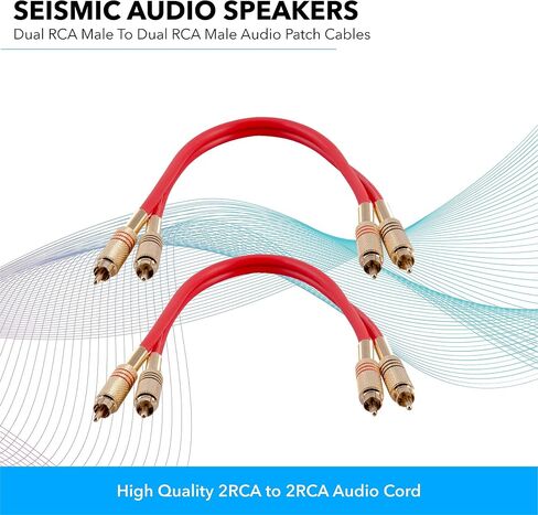 Seismic Audio Speakers Dual 2-RCA Audio Patch Cables, Male to Male, Black and Black in Saudi Arabia