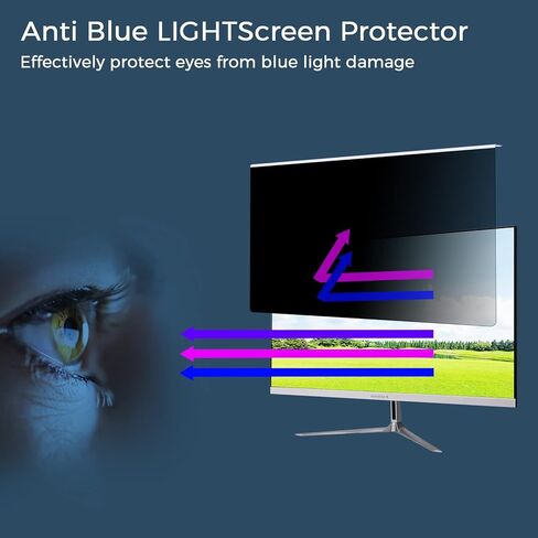 JIEYKJO مرشح شاشة الخصوصية للكمبيوتر 24 بوصة 23.8 بوصة 23.6 بوصة 23 بوصة 16:9 - مرشح الضوء الأزرق وواقي خصوصية الشاشة in Kuwait