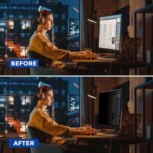 JIEYKJO مرشح شاشة الخصوصية للكمبيوتر 24 بوصة 23.8 بوصة 23.6 بوصة 23 بوصة 16:9 - مرشح الضوء الأزرق وواقي خصوصية الشاشة in Kuwait