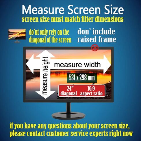2-Pack 24 Inch Computer Privacy Screen Filter for Widescreen Monitor with 16:9 Aspect Ratio, Anti-Spy/Glare Protector Film High Clarity Eye Protection Removable in Saudi Arabia