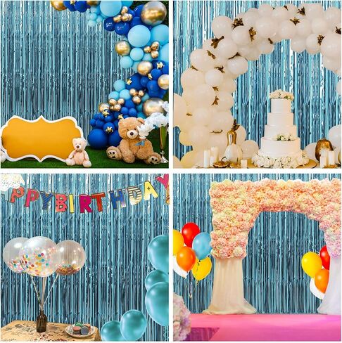 Birthday Party Decorations: 3 Pack 3.3 x 9.9 ft Gold Foil Fringe Curtains Party Supplies, Tinsel Curtain Backdrop for Parties/Birthday/Photo Booth in Saudi Arabia