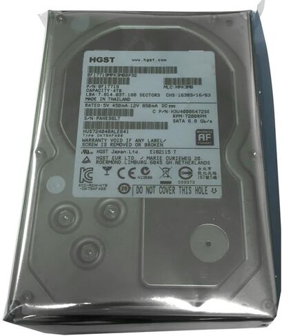 HGST Ultrastar 7K4000 (0F17719) 4TB 64MB Cache 7200RPM SATA III 6.0Gb/s 3.5" Internal Desktop Hard Drive for PC, Mac, NAS, RAID, CCTV DVR (Renewed) w/1 Year Warranty in Saudi Arabia