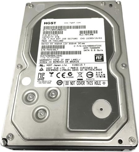 HGST Ultrastar 7K4000 (0F17719) 4TB 64MB Cache 7200RPM SATA III 6.0Gb/s 3.5" Internal Desktop Hard Drive for PC, Mac, NAS, RAID, CCTV DVR (Renewed) w/1 Year Warranty in Saudi Arabia