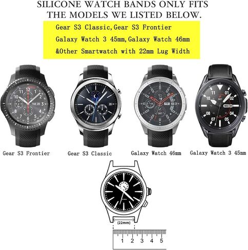 Bands for Samsung Gear S3 Frontier/Classic Watch Silicone Bracelet, Sports Silicone Band Strap Replacement Wristband for Samsung Gear S3 Frontier / S3 Classic (6PACK Group 1) in Kuwait